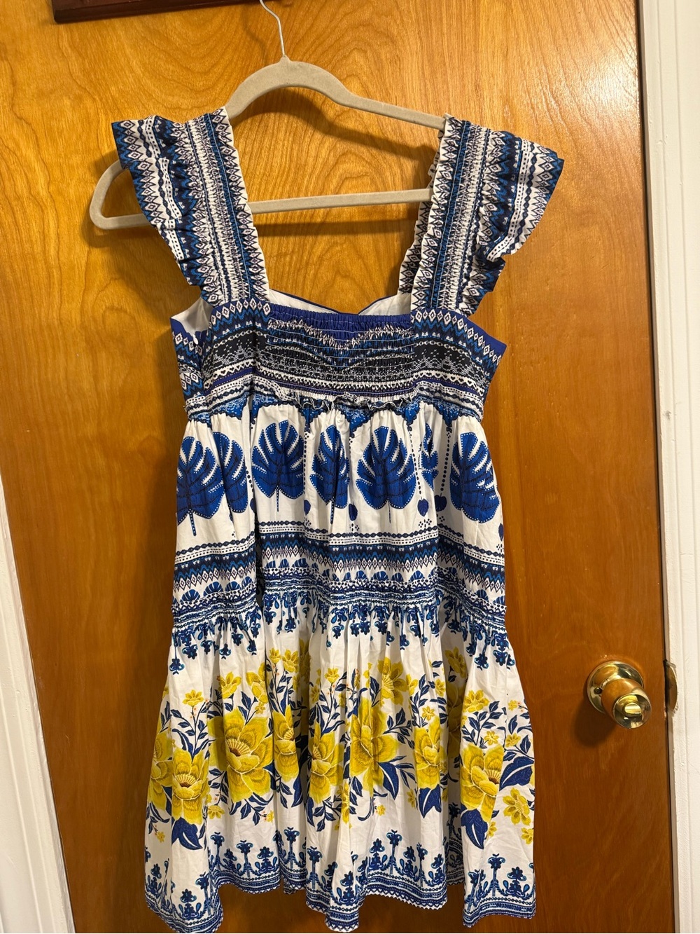 FARM Rio Blue, White & Yellow Floral Mini Dress - Picture 2 of 3